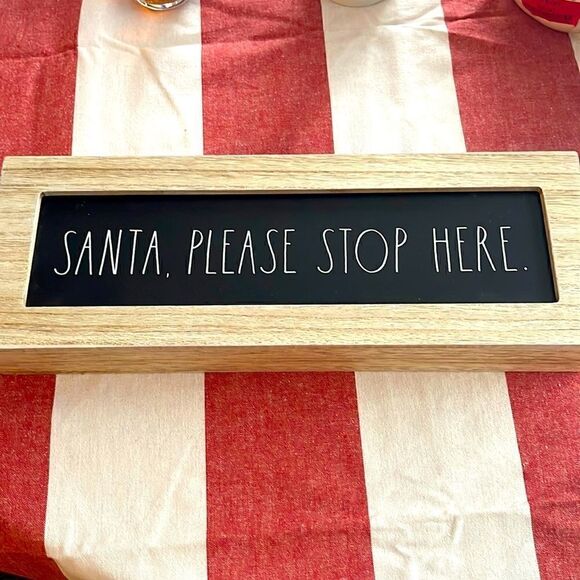 Rae Dunn | SANTA, PLEASE STOP HERE Sign - Picture 1 of 4
